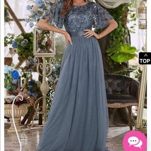 Dusty blue bridesmaid dress